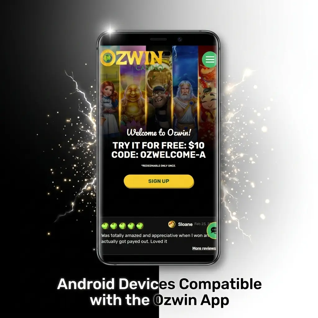 Android phone displaying the Ozwin app