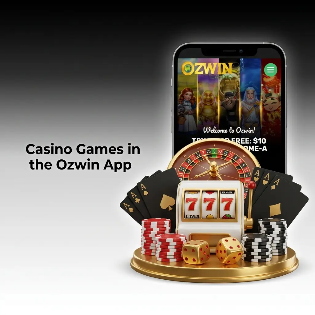 Casino games section of the Ozwin app