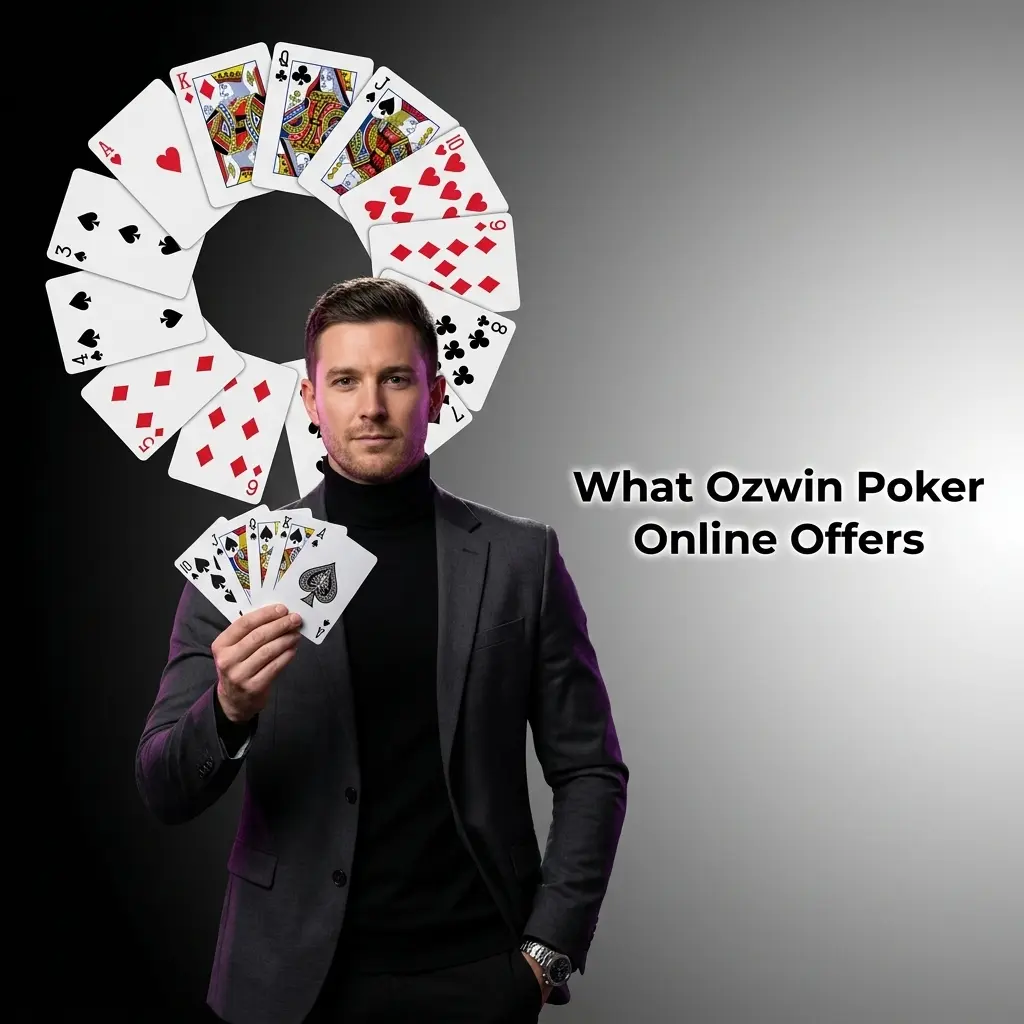Ozwin Poker online games including Texas Hold'em Bonus Poker and video poker titles